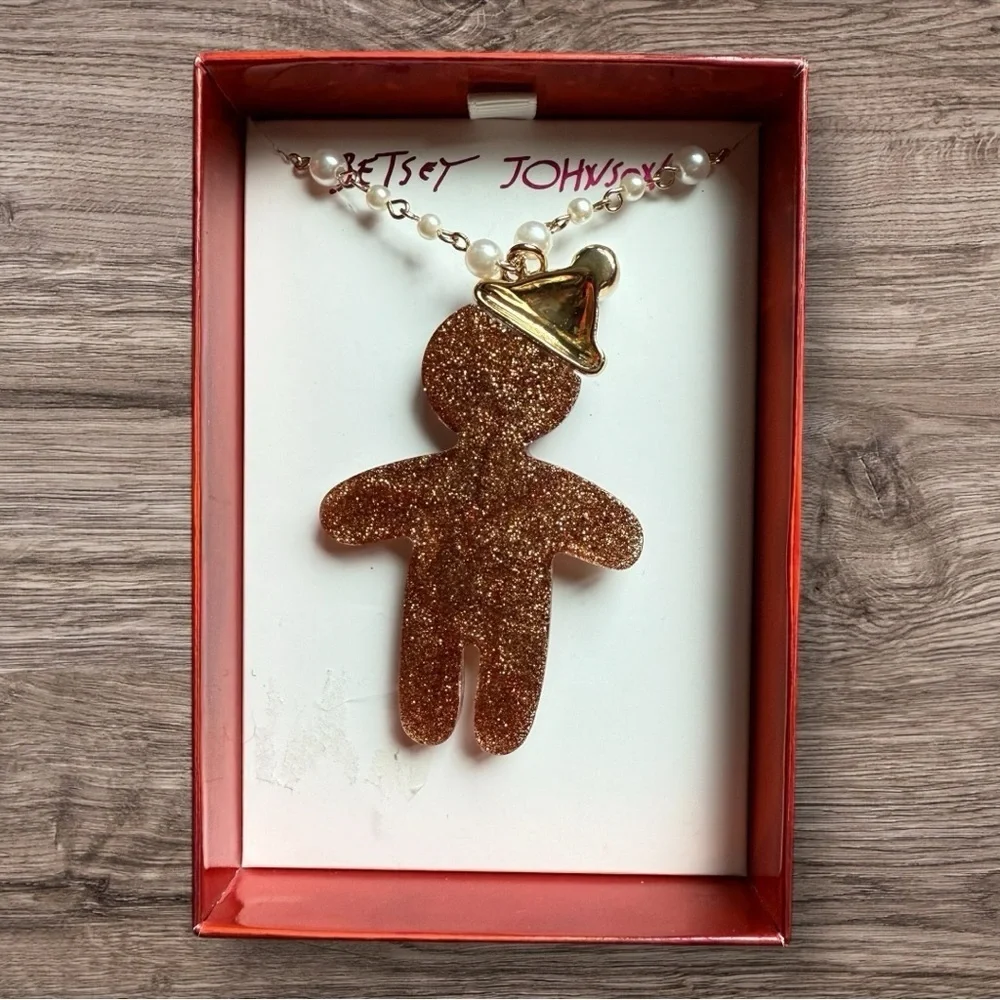 Betsey Johnson Gingerbread Pendant Necklace - NWT
